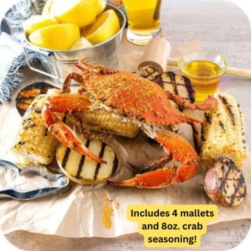 Medium Male Blue Crabs (3 dozen, 4 mallets, & 8oz. seasoning)